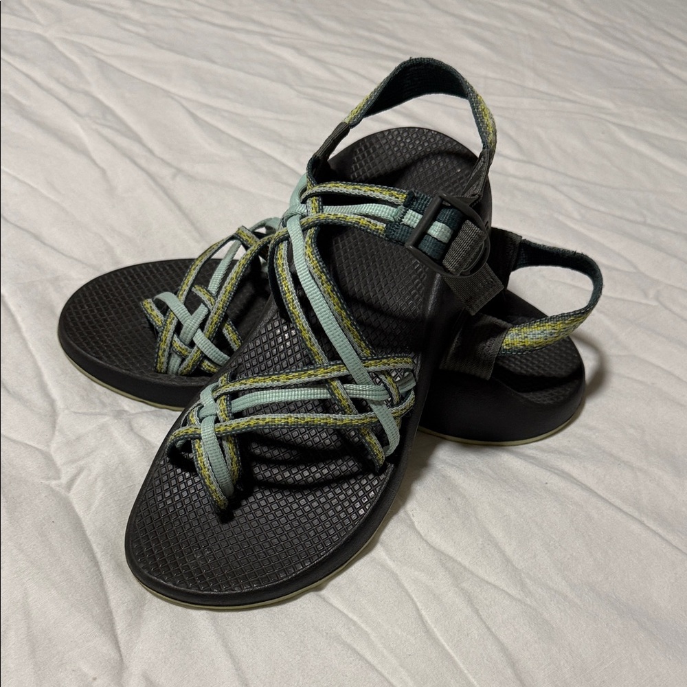 Chaco Women's ZX3 Classic Stardust Teal and Green with Adjustable Strap Toe Loop